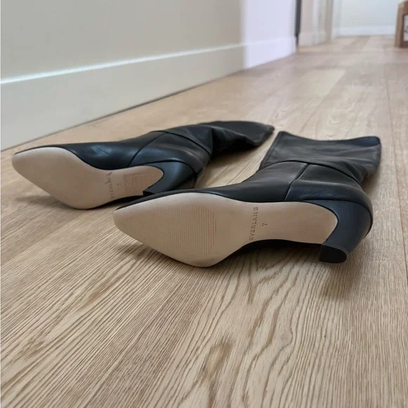 Everlane The Knee-High Banana Heel Boot in black leather size 7 new without box - Picture 5 of 14